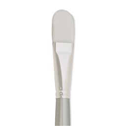 Silver Brush Silverwhite Synthetic Brush - Filbert, Long Handle, Size 12 close up