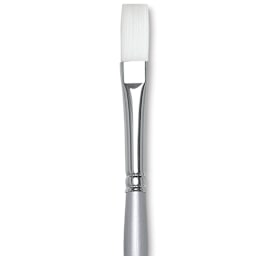 Silver Brush Silverwhite Synthetic Brush - Flat, Long Handle, Size 4 close up
