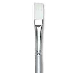 Silver Brush Silverwhite Synthetic Brush - Flat, Long Handle, Size 8 close up