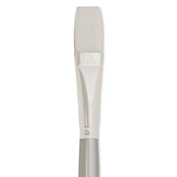 Silver Brush Silverwhite Synthetic Brush - Flat, Long Handle, Size 10 close up