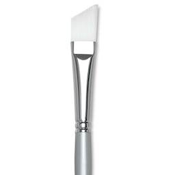 Silver Brush Silverwhite Synthetic Brush - Angular, Long Handle, Size 3/4" close up