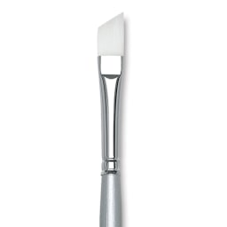 Silver Brush Silverwhite Synthetic Brush - Angular, Long Handle, Size 3/8" close up