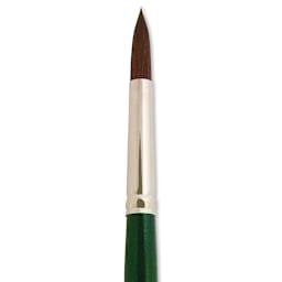 Silver Brush Ruby Satin Synthetic Brush - Round, Size 6, Long Handle close-up