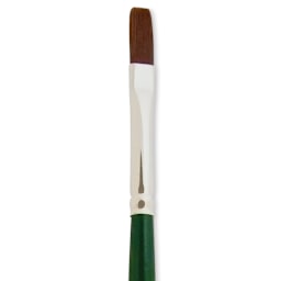 Silver Brush Ruby Satin Synthetic Brush - Flat, Size 2, Long Handle close-up