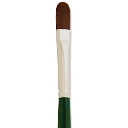Silver Brush Ruby Satin Synthetic Brush - Filbert, Size 6, Long Handle close-up