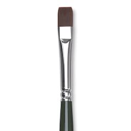 Silver Brush Ruby Satin Synthetic Brush - Bright, Size 4, Long Handle close-up