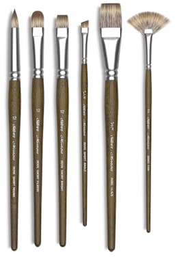 Silver Brush Monza Synthetic Mongoose Artist Brushes - Selection of short handle brush types
