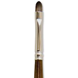 Silver Brush Monza Synthetic Mongoose Artist Brush - Short Filbert, Size 4 close up