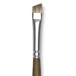 Silver Brush Monza Synthetic Mongoose Artist Brush - Short Angle, Short Handle, Size 1/4" close up