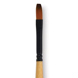 Dynasty Black Gold Brush - Flat, Long Handle, Size 1 close up