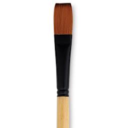 Dynasty Black Gold Brush - Flat, Long Handle, Size 10 close up