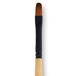 Dynasty Black Gold Brush - Filbert, Long Handle, Size 2 close up