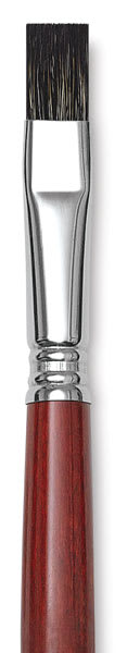 Escoda Black Sable Oil Brushes - Closeup of tip of Bright Brush
