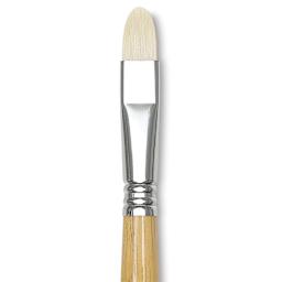 Escoda Clasico Chungking White Bristle Brush - Short Filbert, Long Handle, Size 12