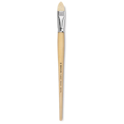 Escoda Clasico Chungking White Bristle Brush - Short Filbert, Long Handle, Size 20