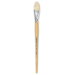 Escoda Clasico Chungking White Bristle Brush - Short Filbert, Long Handle, Size 26