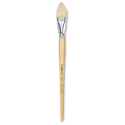 Escoda Clasico Chungking White Bristle Brush - Short Filbert, Long Handle, Size 28