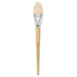 Escoda Clasico Chungking White Bristle Brush - Short Filbert, Long Handle, Size 32
