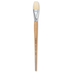 Escoda Clasico Chungking White Bristle Brush - Bright, Long Handle, Size 28