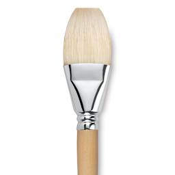Escoda Clasico Chungking White Bristle Brush - Bright, Long Handle, Size 32 close up