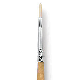 Escoda Clasico Chungking White Bristle Brush - Filbert, Long Handle, Size 1 close up