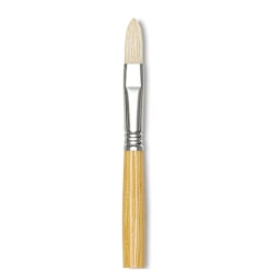 Escoda Clasico Chungking White Bristle - Single Filbert Brush shown upright