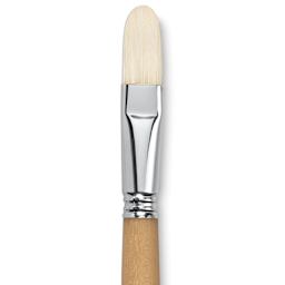 Escoda Clasico Chungking White Bristle Brush - Filbert, Long Handle, Size 18 close up
