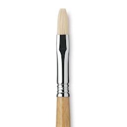 Escoda Clasico Chungking White Bristle Brush - Flat, Long Handle, Size 10