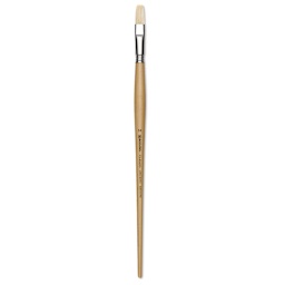 Escoda Clasico Chungking White Bristle Brush - Flat, Long Handle, Size 14