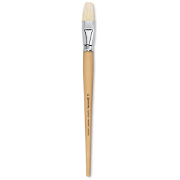 Escoda Clasico Chungking White Bristle Brush - Flat, Long Handle, Size 24