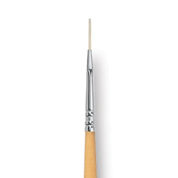 Escoda Clasico Chungking White Bristle Brush - Long Filbert, Long Handle, Size 0 close up
