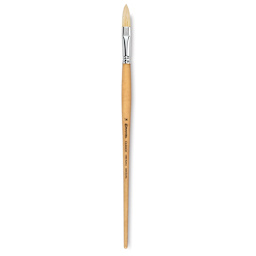 Escoda Clasico Chungking White Bristle Brush - Long Filbert, Long Handle, Size 14