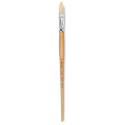 Escoda Clasico Chungking White Bristle Brush - Long Filbert, Long Handle, Size 16