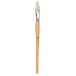 Escoda Clasico Chungking White Bristle Brush - Long Filbert, Long Handle, Size 18