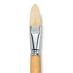 Escoda Clasico Chungking White Bristle Brush - Long Filbert, Long Handle, Size 22 close up