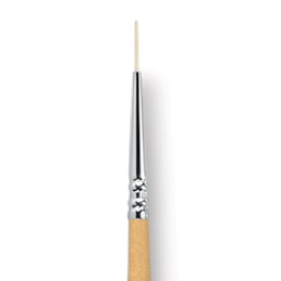 Escoda Clasico Chungking White Bristle Brush - Round, Long Handle, Size 0 close up