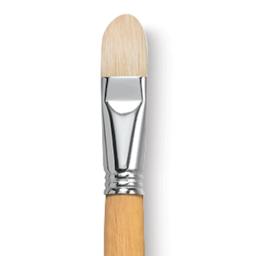 Escoda Clasico Chungking White Bristle Brush - Filbert, Extra Long Handle, Size 22 close up