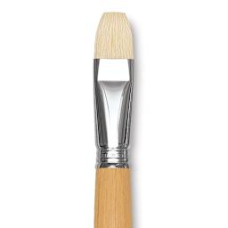 Escoda Clasico Chungking White Bristle Brush - Bright, Extra Long Handle, Size 20 close up