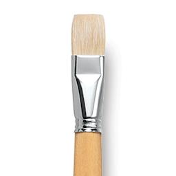 Escoda Clasico Chungking White Bristle Brush - Bright, Extra Long Handle, Size 24 close up