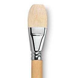 Escoda Clasico Chungking White Bristle Brush - Bright, Extra Long Handle, Size 30 close up