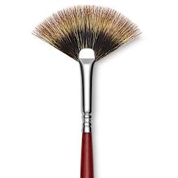 Escoda Badger Hair Brush - Fan, Long Handle, Size 2 close up