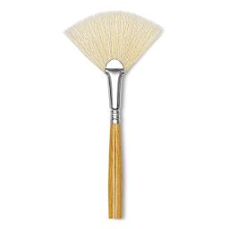 Escoda Clasico Chungking White Bristle - Single Fan Brush shown upright