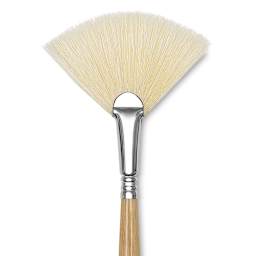 Escoda Clasico Chungking White Bristle Brush - Fan, Long Handle, Size 6