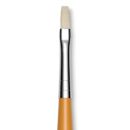 Isabey Chungking Interlocking Bristle Brush - Flat, Long Handle, Size 1 close up