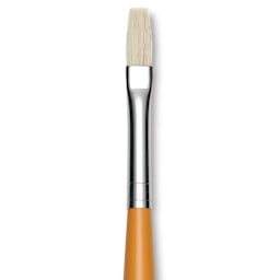 Isabey Chungking Interlocking Bristle Brush - Flat, Long Handle, Size 3 close up