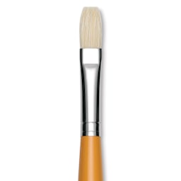 Isabey Chungking Interlocking Bristle Brush - Flat, Long Handle, Size 6 close up