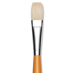 Isabey Chungking Interlocking Bristle Brush - Flat, Long Handle, Size 10 close up