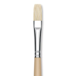 Robert Simmons Signet Brush - Flat, Long Handle, Size 4 close up