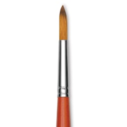 Raphael Golden Kaerell Brush - Round, Long Handle, Size 16, close-up