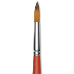 Raphael Golden Kaerell Brush - Round, Long Handle, Size 18, close-up